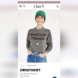 Clare V Masculin Feminin grey sweatshirt M